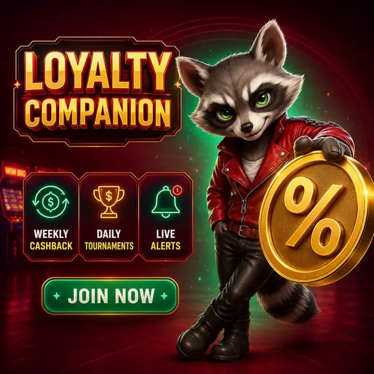 Rocky Spin mobiele app gloeit op scherm met loyaliteitsbeloningen